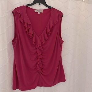 Jones NY Blouse Size XL- rich Cranberry  Pink color.